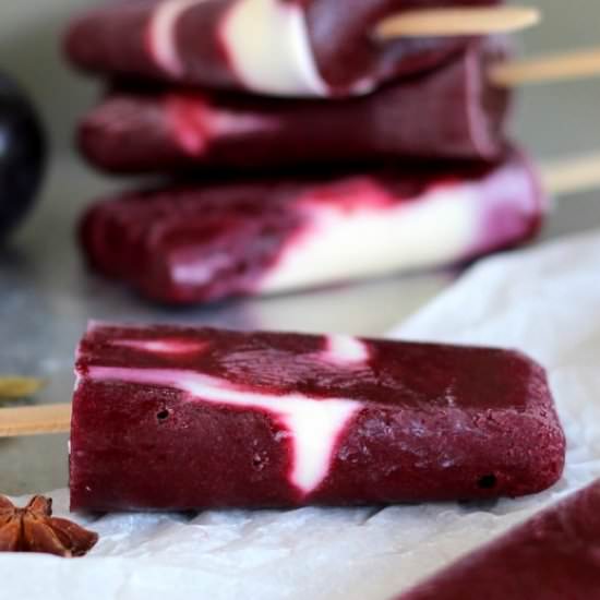 Spiced Plum & Yoghurt Popsicles