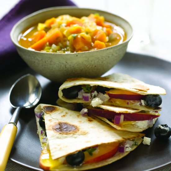 Blueberry and Cheese Quesadillas