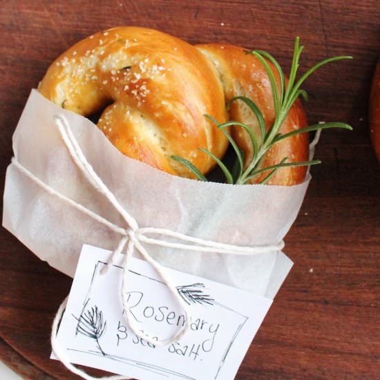 Rosemary and sea salt pretzels