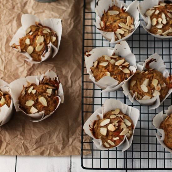 Carrot Apple and Ginger Muffins