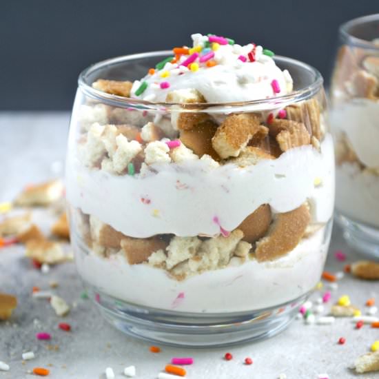 No Bake Funfetti Cheesecake Parfait