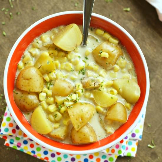 Crockpot Corn and Potato Chowder