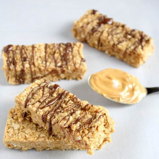 No Bake Peanut Butter Granola Bars
