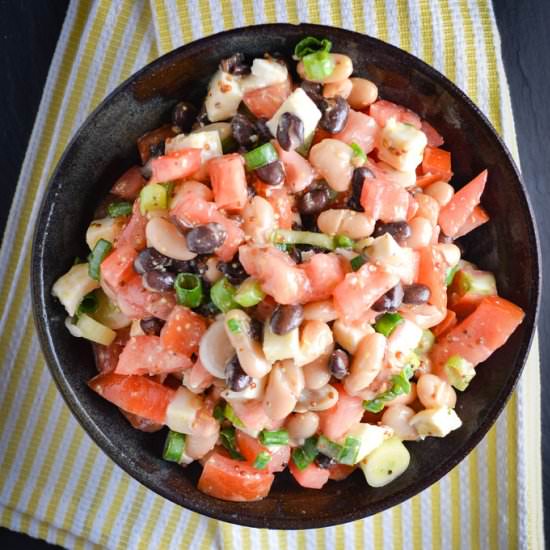 Beans, Tomatoes, Mozzarella Salad