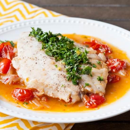 Lemon Tilapia in Tomato Wine Broth