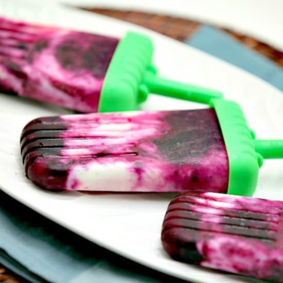 Blueberry Lemon Yogurt Popsicles