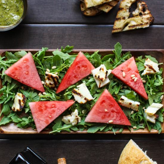 Grilled Halloumi and Melon Salad