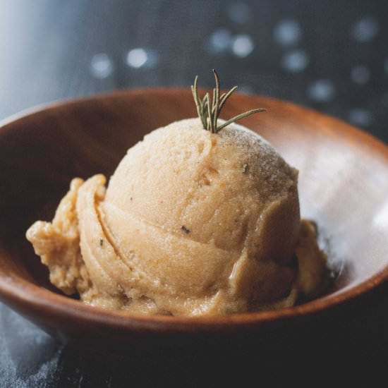 Healthy Peach Bourbon Sorbet