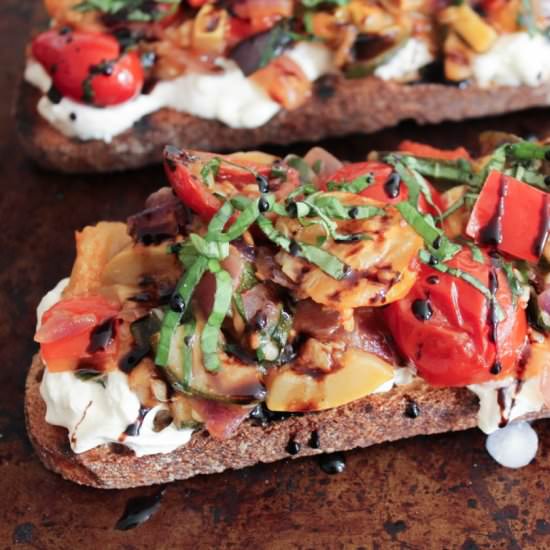 Ratatouille Tartines with Burrata