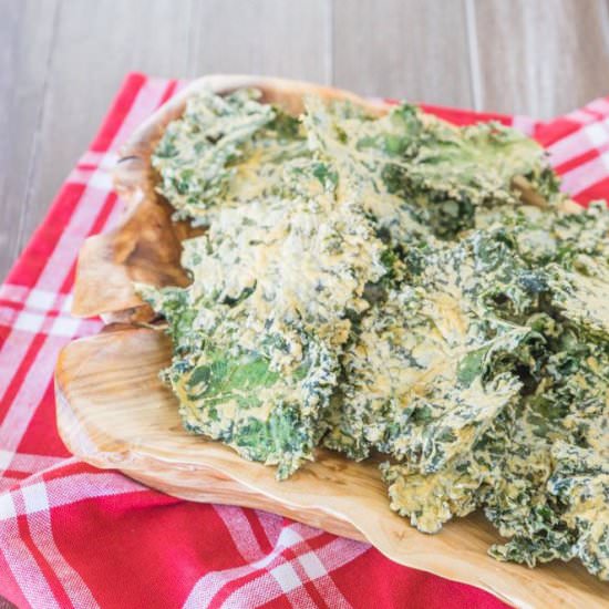 Dangerously Cheesy Kale Chips