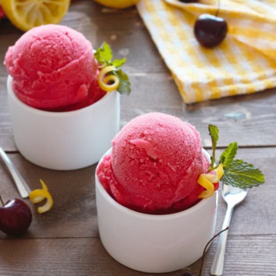 Lemon-Cherry Sorbet