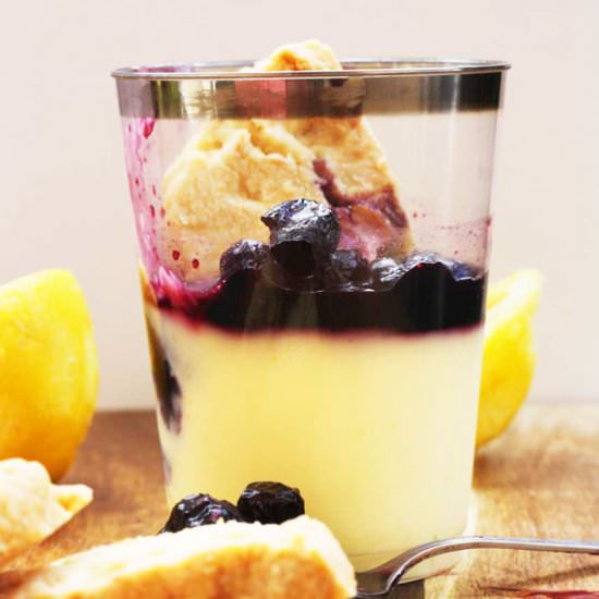 Lemon Blueberry Posset & Shortbread