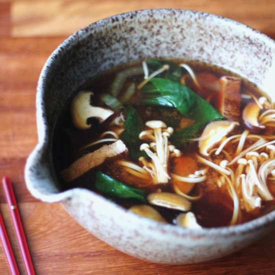 Miso Soup with Soba Noodles
