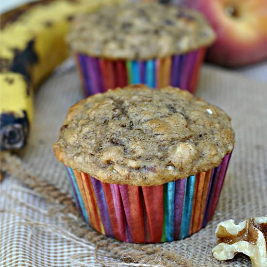 Healthy Banana-Oat Muffins