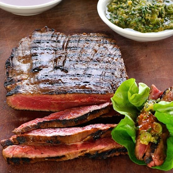 Korean Marinated Skirt Steak Ssam