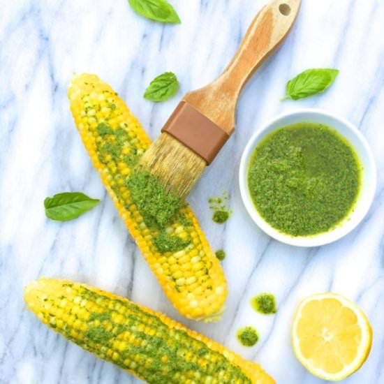 Corn on the Cob with Lemon Pesto