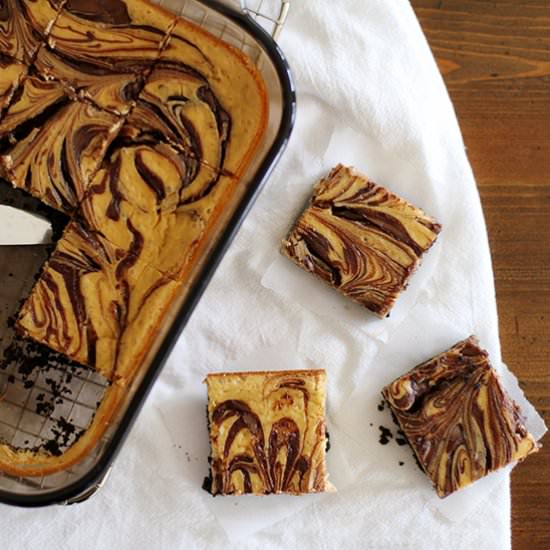 Nutella Cappuccino Cheesecake Bars