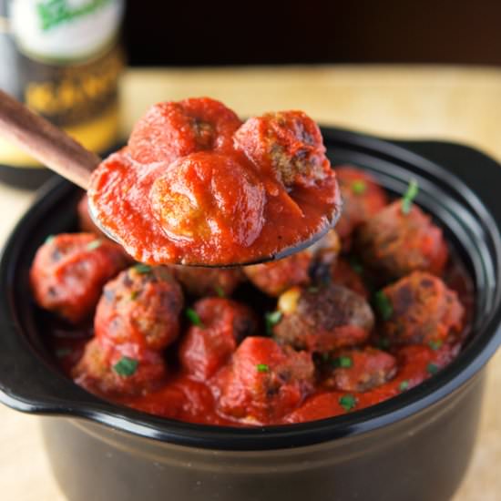 Mini Gouda-Stuffed Meatballs