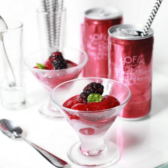 Blackberry Basil Sorbet + Bubbles