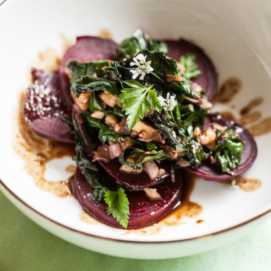 Walnut Beets & Greens Miso Balsamic