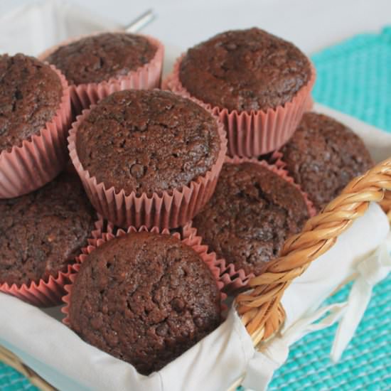 Double Chocolate Zucchini Muffins