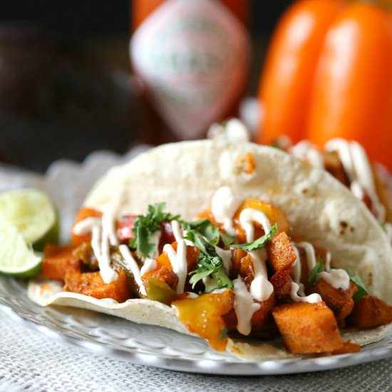 Spicy sweet potato tacos