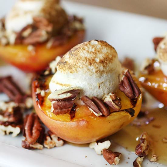 Grilled Peaches with Meringue