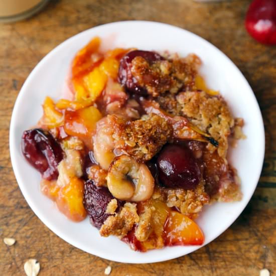 Nectarine and Cherry Crumble
