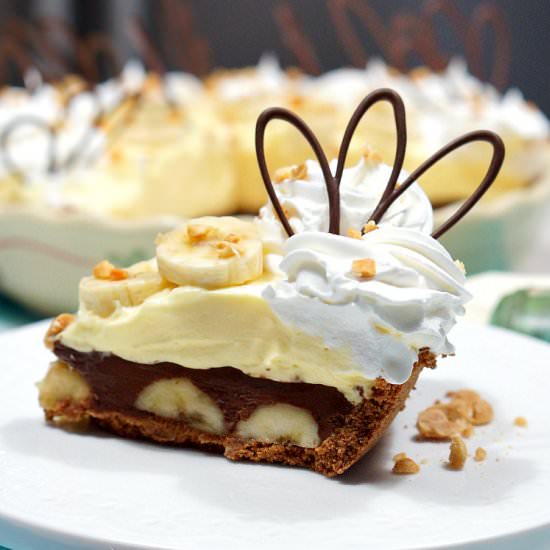 Chocolate Peanut Butter Banana Pie
