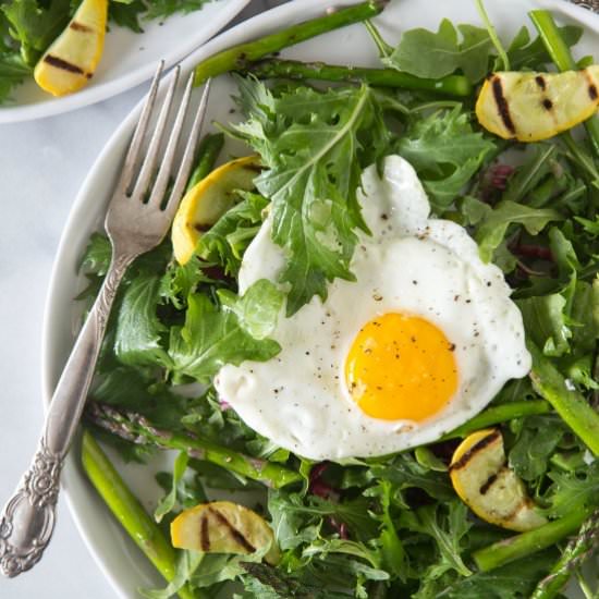 Grilled Asparagus Salad & Fried Egg