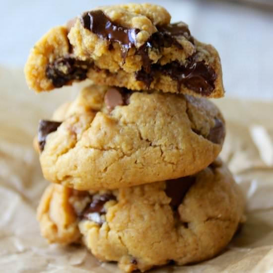 Soft PB Chocolate Chunk Cookies