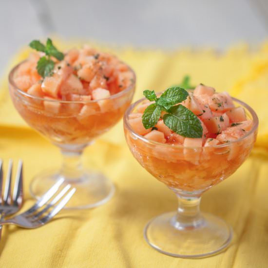Cantaloupe with Lime and Mint