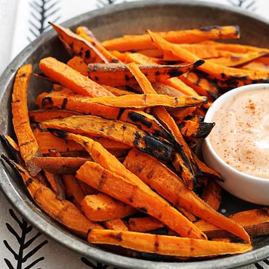 Spicy Grilled Sweet Potato Fries