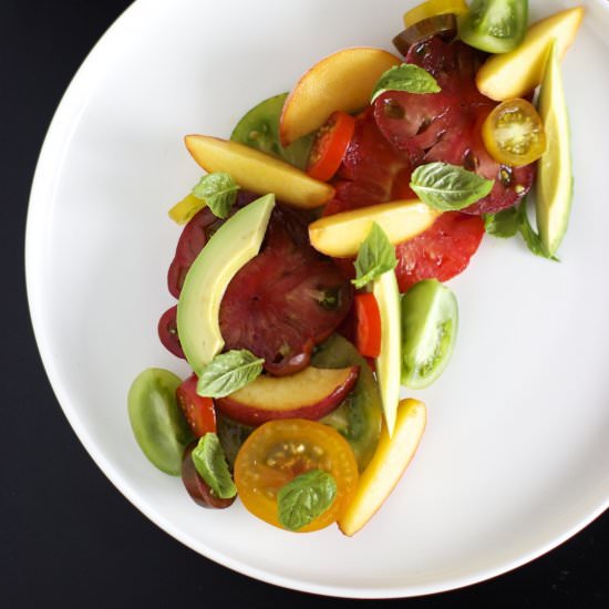 Peach and Tomato Salad with Avocado