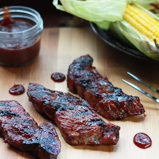 Grilled Barbecue Pork Ribs