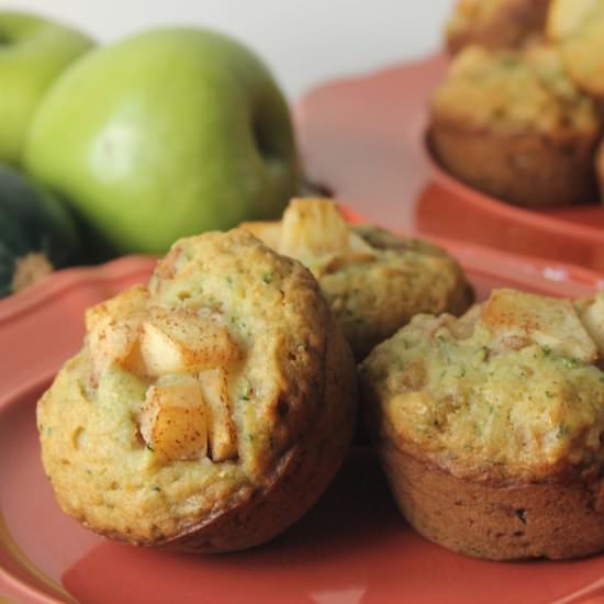 Cinnamon Apple Zucchini Muffins