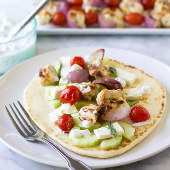 Grilled Chicken Gyro Skewers
