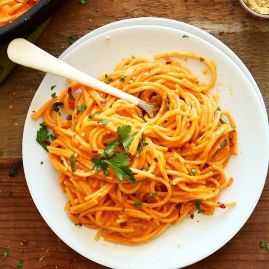 Roasted Red Pepper Pasta V GF