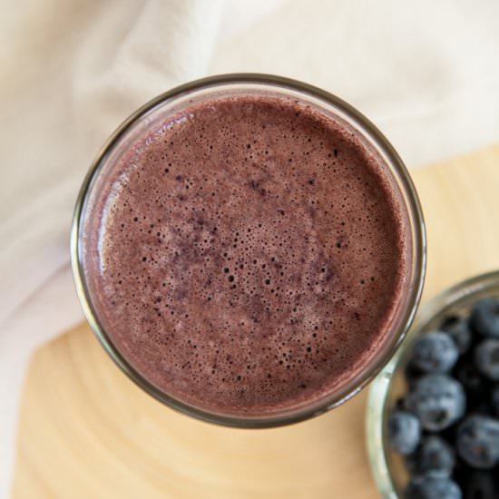 Blueberry Cocoa Hemp Smoothie