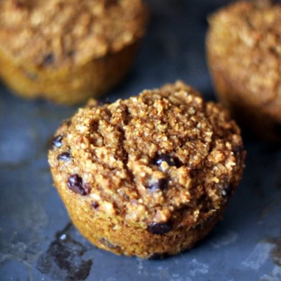 Pumpkin Chocolate Chip Bran Muffins
