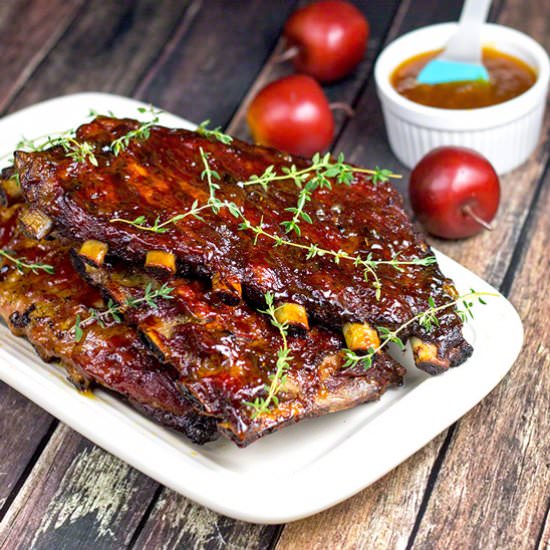 Apricot Maple Glazed Smoked Ribs