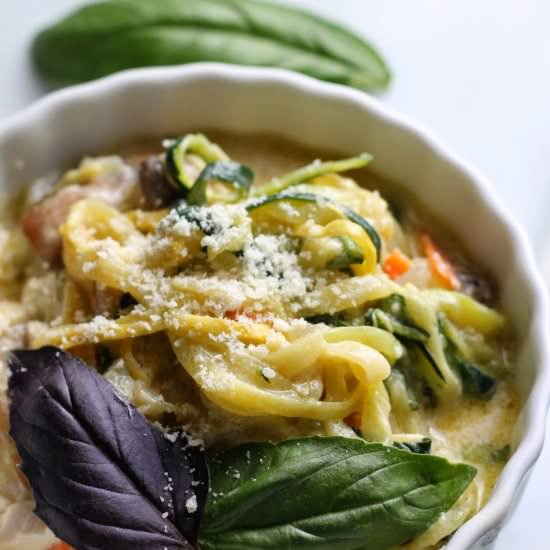Zucchini Fettucini With Alfredo