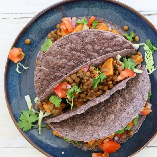 Lentil Sweet Potato Tacos