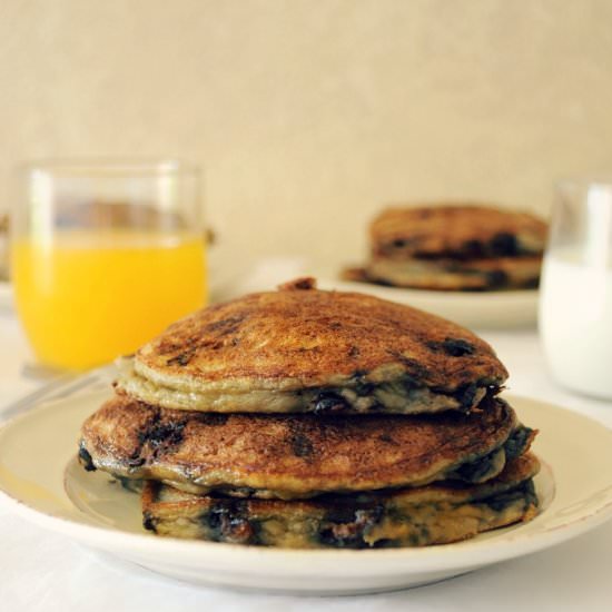 Chocolate Chip Cherry Pancakes