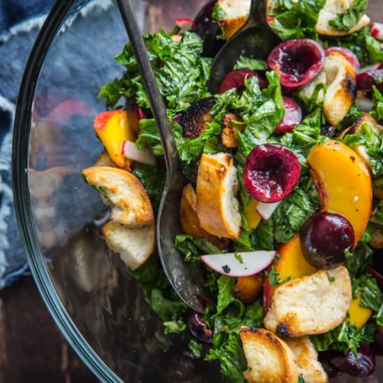 Cherry Kale Panzanella