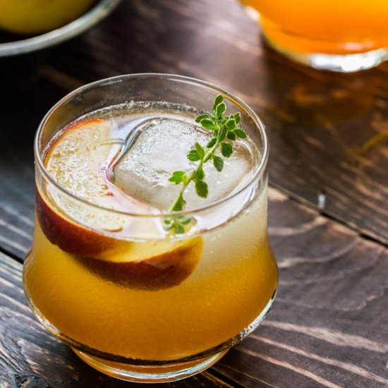 Roasted Peach Bourbon Cocktail