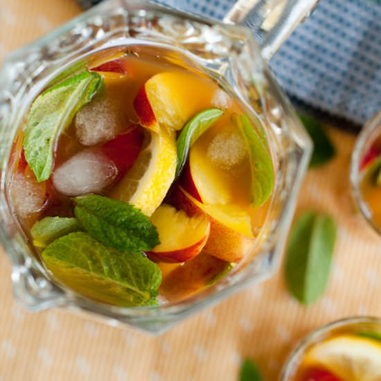 Iced Black Tea with Peaches