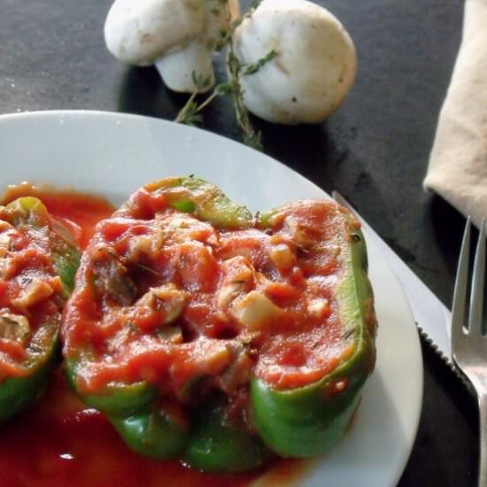 Chicken & Mushroom Stuffed Peppers