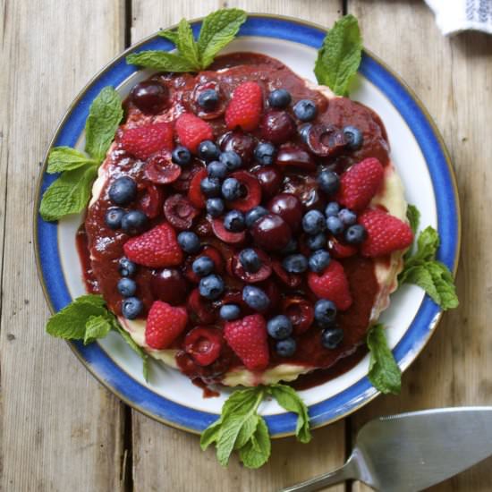 Raw Lemon Cherry Cheesecake
