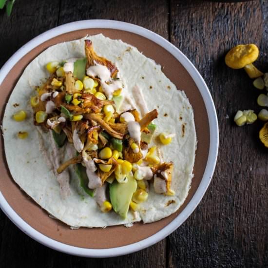 Chanterelle and Corn Tacos